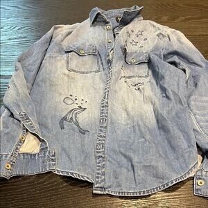 Bebe Classic Blue Denim Shirt